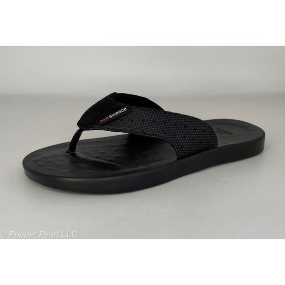 Flip Flops Thong Sandals Men's Black Mesh Size 8 Women's Size 10 - Picture 1 of 8